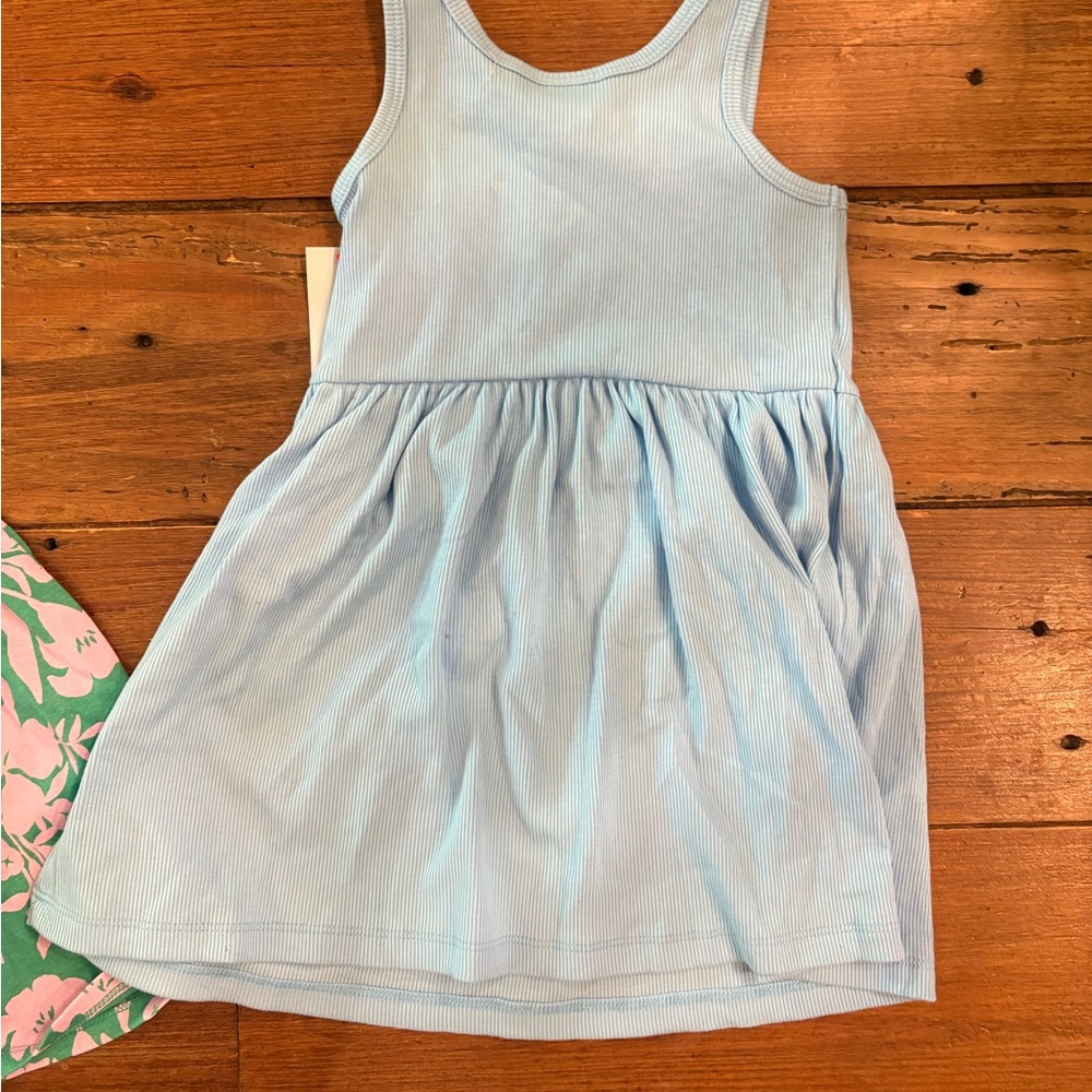 Cat & Jack Girls' Sleeveless Knit Dress - Pink, Light Blue, Green Floral - Picture 7 of 11
